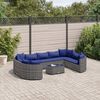 vidaXL Salon de jardin avec coussins 10 pcs gris r&eacute;sine tress&eacute;e