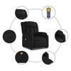 vidaXL Fauteuil de massage inclinable &eacute;lectrique noir similicuir