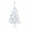 vidaXL Arbre de Noël artificiel pré-éclairé et boules blanc 180 cm PVC