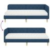 vidaXL Cadre de lit d'angle avec matelas Bleu 100 x 200 cm tissu