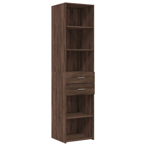 vidaXL Buffet haut chêne marron 45x42,5x185 cm bois d'ingénierie