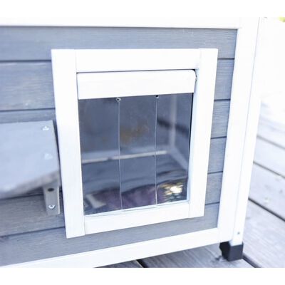 Kerbl Maison d'extérieur pour chats Family 57x55x80 cm Gris et blanc