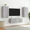 vidaXL Meuble TV muraux 3 pcs avec lumi&egrave;res LED sonoma gris