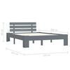 vidaXL Cadre de lit sans matelas gris bois de pin massif 120x200 cm