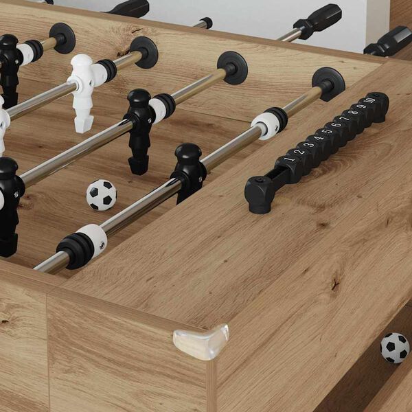 vidaXL Table de Foosball Ch&ecirc;ne Artisanal 146,5 x 74 x 85 cm