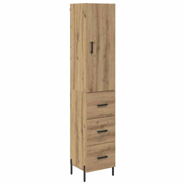vidaXL Haut Armoire avec tiroir Ch&ecirc;ne artisanal 34,5 x 34 x 180 cm