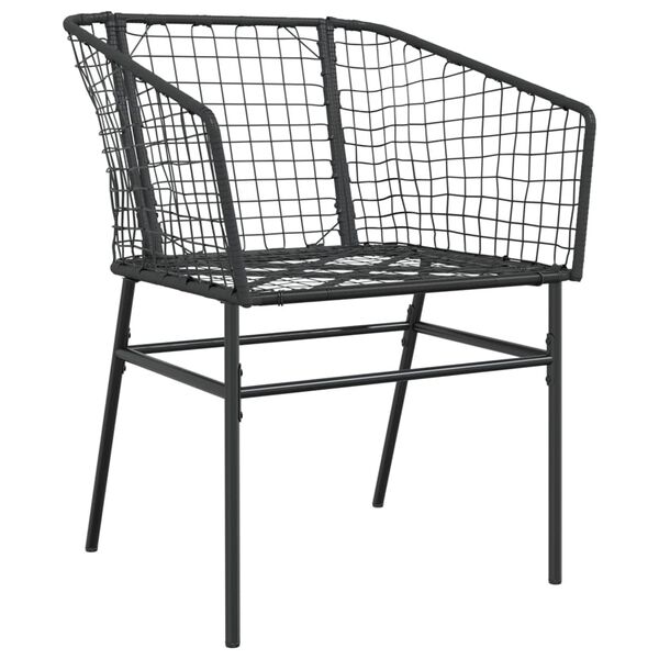 vidaXL Chaises de jardin lot de 2 Noir Résine tressée