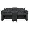 vidaXL Fauteuil inclinable et porte-gobelets 2 places noir similicuir