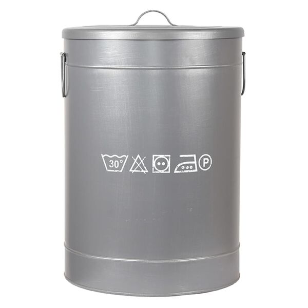 LABEL51 Panier &agrave; linge 40x40x58 cm L Gris antique