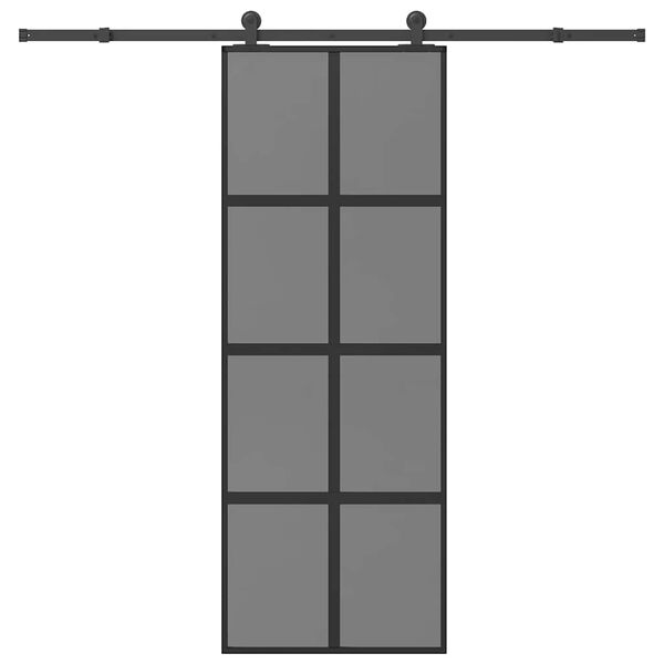 vidaXL Porte coulissante kit de quincaillerie trempé verre aluminium