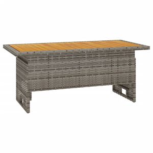 vidaXL Table de jardin gris 100x50x43/63 cm acacia et r&eacute;sine tress&eacute;e