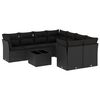 vidaXL Salon de jardin 9 pcs avec coussins noir r&eacute;sine tress&eacute;e