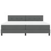 vidaXL Lit &agrave; ressorts avec matelas Gris fonc&eacute; 200 x 200 cm tissu