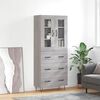vidaXL Buffet haut Sonoma gris 69,5x34x180 cm Bois d'ing&eacute;nierie
