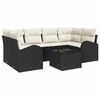 vidaXL Ensemble de canap&eacute; de jardin 7 pc Noir polyrotin