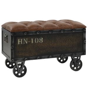 vidaXL Banc de rangement avec roulettes 80,5 cm en bois massif de sapin