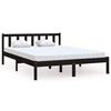 vidaXL Cadre de lit sans matelas noir bois massif 140x200 cm