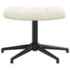 vidaXL Chaise de relaxation avec tabouret Blanc crème Velours
