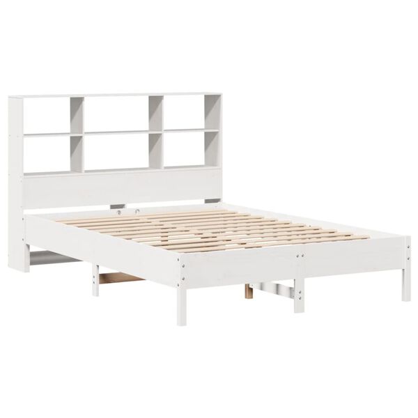 vidaXL Lit biblioth&egrave;que sans matelas blanc 120x200 cm bois pin massif