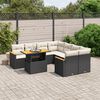 vidaXL Salon de jardin 9 pcs avec coussins noir r&eacute;sine tress&eacute;e