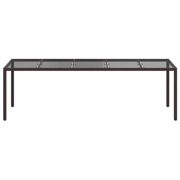 vidaXL Table de jardin pour repas Marron 250 x 100 x 75 cm polyrotin
