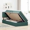 vidaXL Lit de Rangement avec matelas Vert fonc&eacute; 90 x 190 cm Velours