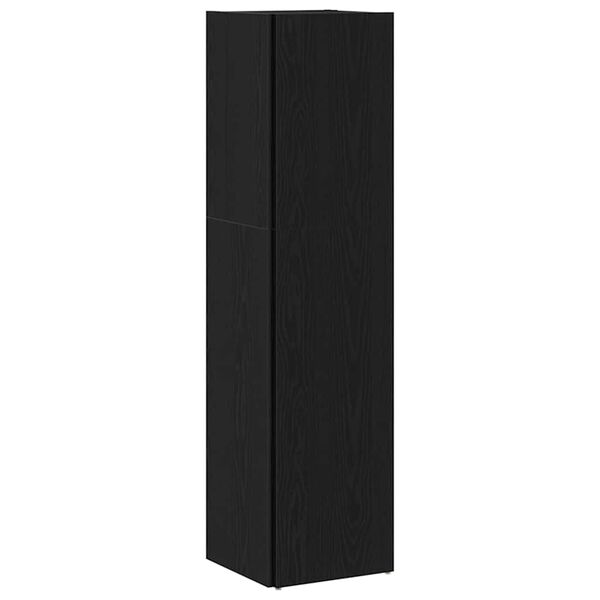vidaXL &Eacute;tag&egrave;res d'angle Ch&ecirc;ne noir 33 x 33 x 132 cm Bois d'ing&eacute;nierie