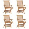 vidaXL Chaises de jardin et coussins gris lot de 4 Bois de teck massif