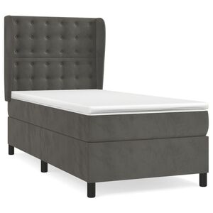 vidaXL Sommier &agrave; lattes de lit avec matelas Gris fonc&eacute; 100x200 cm
