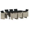 vidaXL Ensemble de salle &agrave; manger pour jardin 9 pc Gris clair