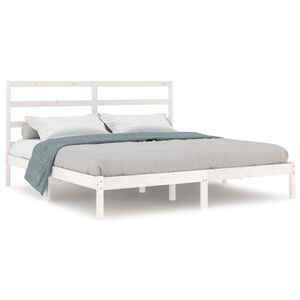 vidaXL Cadre de lit sans matelas blanc 200x200 cm bois massif de pin