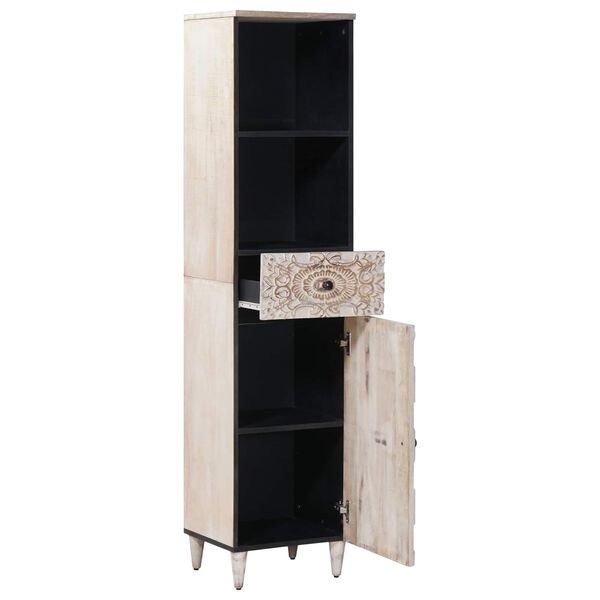 vidaXL Armoire de salle de bain avec tiroir Blanc 38 x 33,5 x 160 cm