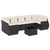 vidaXL Salon de jardin 8 pcs avec coussins noir r&eacute;sine tress&eacute;e