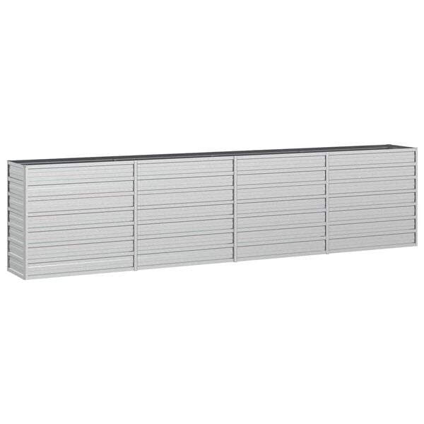 vidaXL Lit surélevé de jardin 320x40x77 cm Acier galvanisé Argenté