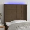 vidaXL T&ecirc;te de lit &agrave; LED Marron fonc&eacute; 103x16x118/128 cm Tissu