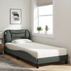 vidaXL Lit avec matelas Hvar gris fonc&eacute; 80x200 cm tissu