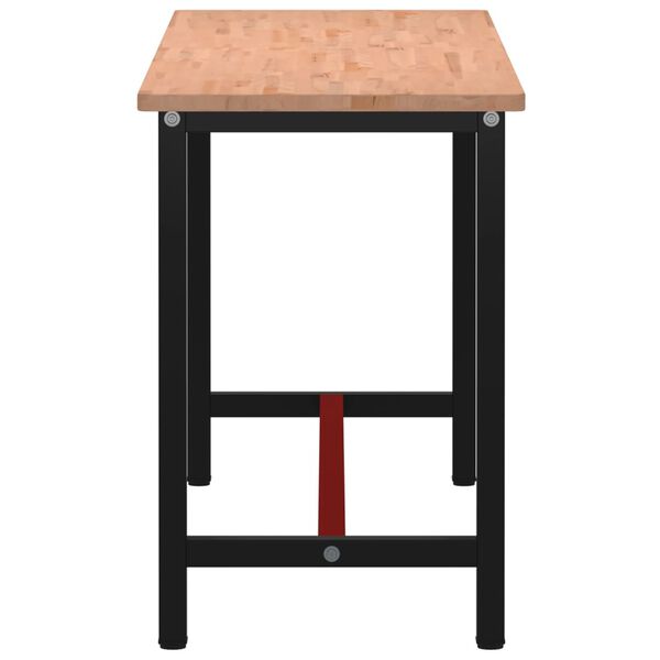 vidaXL &Eacute;tabli 180x55x81,5 cm bois massif de h&ecirc;tre et m&eacute;tal