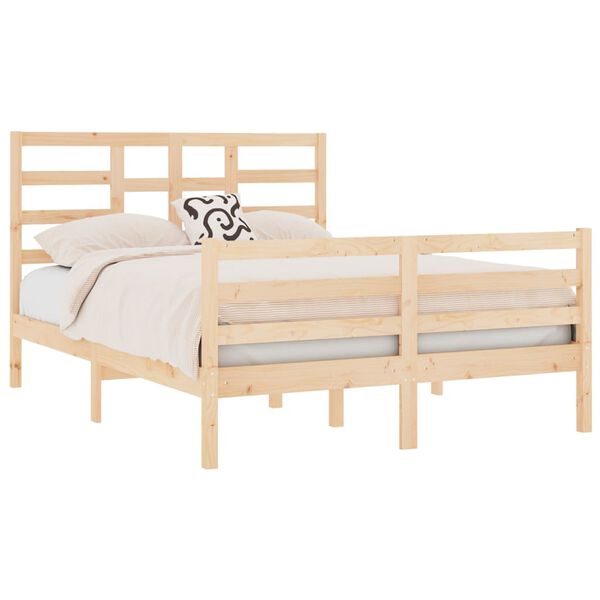 vidaXL Cadre de lit sans matelas bois massif 140x190 cm