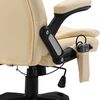vidaXL Chaise de bureau de massage Cr&egrave;me Similicuir