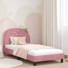 vidaXL Cadre de lit pour enfants avec tête de lit Rose 90 x 190 cm