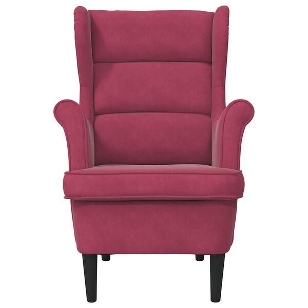 vidaXL Fauteuil rouge bordeaux velours