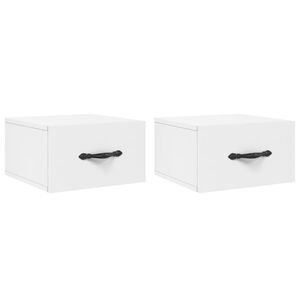 vidaXL Tables de chevet murales 2 pcs blanc 35x35x20 cm