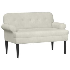 vidaXL Canap&eacute; love seat avec capitonnage en boutons Cr&egrave;me Velours