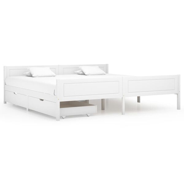 vidaXL Cadre de lit sans matelas blanc bois massif de pin 200x200 cm