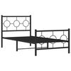 vidaXL Cadre de lit m&eacute;tal sans matelas avec pied de lit noir 90x190 cm