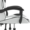 vidaXL Chaise de jeu pivotante Blanc et noir Similicuir