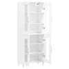 vidaXL Buffet haut Blanc 69,5x34x180 cm Bois d'ing&eacute;nierie