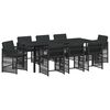 vidaXL Ensemble de salle &agrave; manger pour jardin 9 pc Noir polyrotin