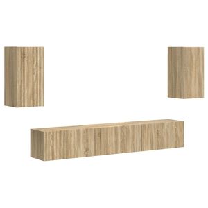 vidaXL Ensemble meuble TV 5 pcs Ch&ecirc;ne Sonoma Bois d'ing&eacute;nierie