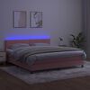 vidaXL Sommier &agrave; lattes de lit avec matelas LED Rose 180x200 cm